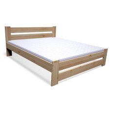 Levná manželská postel masiv dřevo borovice s roštem a matrací 140x200 cm
