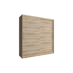 Dřevěná skříň na oblečení dub sonoma s posuvnými dveřmi 180x200x62 cm