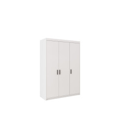 Šatní skříň bílá s poličkami a šatní tyčí levná, 190x133x53 cm