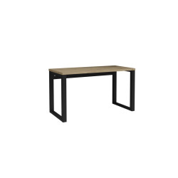 Dřevěný psací stůl s kovovou podnoží dub artisan / černá, 135x65 cm