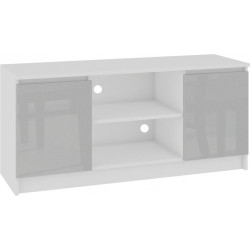 Moderní tv skříňka malá šedá lesklá / bílá 120 cm