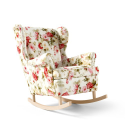 Relaxační houpací křeslo s květinovým motivem barevné do obýváku / pokoje
