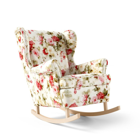 Relaxační houpací křeslo s květinovým motivem barevné do obýváku / pokoje