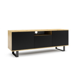 Moderní stolek pod tv nízký dub artisan + černá 150 cm