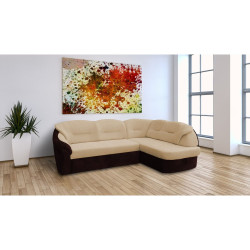 Rohová sedací souprava v klasickém stylu s vysokým opěradlem krémová pravá 220 cm