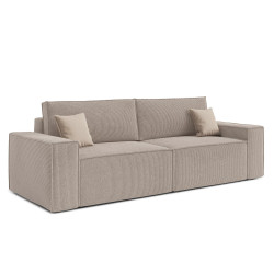 Manšestrová rozkládací pohovka 250 béžová trojmístná do moderního interiéru