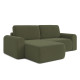 Kvalitní pevná sedací souprava do L s lenoškou rozkládací s úl. prostorem levá zelená 250 cm
