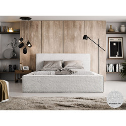 Luxusní čalouněná postel se širokými boky světle šedá 180x200, výklopný rošt