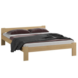 Rozšířená jednolůžková postel masivní dřevo 120x200 cm světle hnědá borovice