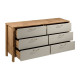 Designová komoda dub wotan 171 cm se šuplíky se zlatými úchytkami 171x81x47 cm