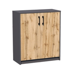 Malá skříňka s policí lamino dub wotan / grafit 74x85x35 cm